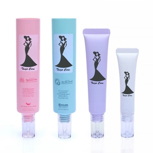 25ml Logo Custom PE Empty Squeeze <b>Plastic</b> Nozzle <b>Tube</b> With Transparent Dropper Cap for Eye Cream Serum Skin Care Cream - Product Image 4