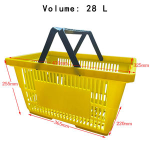 Hookei Custom Logo 28 L Dunkelgrau PP Kunststoff Einkaufs körbe Supermarkt 20 L Einkaufs körbe mit Griffen - Product Image 2