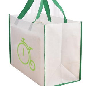 Зеленая пользовательская продуктовая сумка для покупок многоразовая и Ультразвуковая Нетканая для экологически чистого повторного использования - Product Image 2