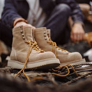 Maden Wholesale Men's <b>Boots</b> Vintage Workwear Casual Classic Mid-Top Suede Leather Lace-Up Platform <b>Boots</b> Outdoor Spring Autumn - Product Image 5