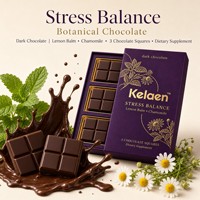 Kelaen Stress Balance Chocolat Noir - Mélisse & Camomille pour la Relaxation, l'Amélioration de l'Humeur et le Calme Quotidien 3 Carrés de Chocolat