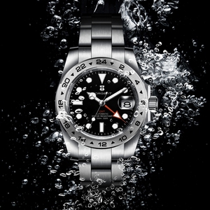 Reloj Mecánico Automático de Lujo Corgeut de 39 mm con Logotipo Personalizado, Cristal de Zafiro, NH34 <span class=keywords><strong>GMT</strong></span> para Hombre, Reloj de Acero Inoxidable de Lujo Explore <span class=keywords><strong>Master</strong></span> - Product Image 2