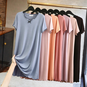 <span class=keywords><strong>Camicia</strong></span> <span class=keywords><strong>da</strong></span> <span class=keywords><strong>notte</strong></span> <span class=keywords><strong>da</strong></span> donna elegante <span class=keywords><strong>da</strong></span> <span class=keywords><strong>notte</strong></span> a <span class=keywords><strong>maniche</strong></span> <span class=keywords><strong>corte</strong></span> <span class=keywords><strong>da</strong></span> donna sottile Modal con bordo fungo Casual traspirante morbida vestibilità ampia - Product Image 3