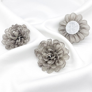 Tessuto in Chiffon Organza di RYL con cornice di rosa artificiale in garza fiore abito da sposa cappelli decorazione di cucito per il pizzo francese - Product Image 4