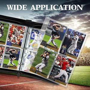 Album Portacarte <span class=keywords><strong>da</strong></span> <span class=keywords><strong>Collezione</strong></span> a 3 Anelli con 4 Tasche per Carte <span class=keywords><strong>da</strong></span> Baseball, Raccoglitore per 400 Carte Collezionabili, Mini Album in Ecopelle - Product Image 6