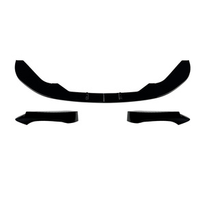 Bmw 1 Series F20 F21 Lci M Sport Front Lip <b>Splitter</b> Piano Black Carbon Fiber Texture 2015-2019 Abs Material - Product Image 3