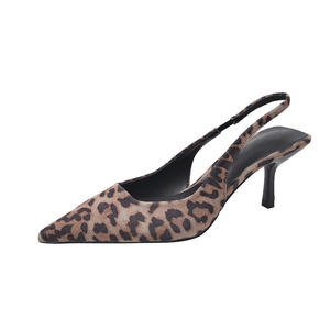 Sandales à talons aiguilles à bout pointu, imprimé léopard, talons hauts pour femmes, bout ouvert, sangle à boucle, nouvelles chaussures tendance pour femmes été 2025 - Product Image 2