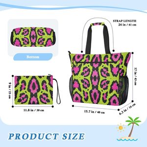 Bolsa de Playa de Verano Personalizada con Impresión OEM, con Múltiples Bolsillos y Bolsa Pequeña Adicional - Product Image 3