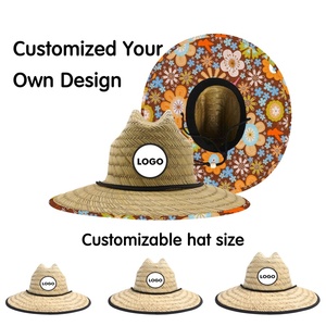 Custom Kids <b>Straw</b> <b>Hats</b> Tomboy Woven Wide Brim <b>Straw</b> <b>Hat</b> Adjustable Lifeguard Beach Cap for Vacation Sun Protection - Product Image 4