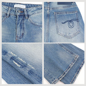 Calça <span class=keywords><strong>Jeans</strong></span> Feminina Yuanbofei Boot Cut com Micro Babados Personalizada de Cintura Alta e Modelagem Justa Casual com Bordado e Design Respirável - Product Image 4