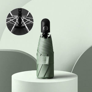 <span class=keywords><strong>Parapluie</strong></span> pliable durable 5 volets, vert, mini, portable, SPF 50+, imperméable, impression personnalisée, double <span class=keywords><strong>action</strong></span> automatique pour l'extérieur - Product Image 3