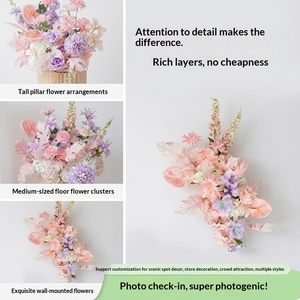 Fiori Artificiali in Seta <span class=keywords><strong>Rosa</strong></span> per Matrimoni, Rose, Gigli, Tulipani, Decorazioni Sospese, Composizioni Semi-manuali e Semi-meccaniche - Product Image 5