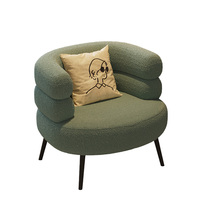 Fauteuil de détente moderne en bouclette, fauteuil inclinable moelleux et rembourré pour salon, chambre, salle à manger, hôtel, coin lecture