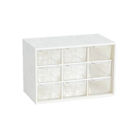 Boîte de rangement à neuf compartiments pour bijoux, organiseur de bureau pour papeterie, étui transparent pour cosmétiques, maison et bureau, en PP