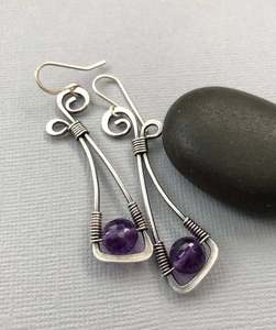 Orecchini a Cerchio Viola per Donne, Stile Bohémien Vintage, Accessori per Orecchie da Indossare Quotidianamente - Product Image 5