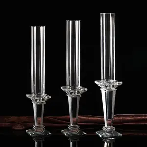 Bougeoirs décoratifs en cristal, tubes de verre de haut, MH-TZ0531 pièces