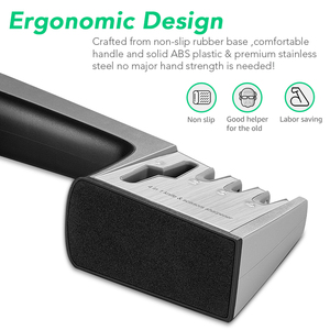 Affûteur de couteaux à tige fine diamantée 4-en-1 pour la maison et la cuisine, système de pierres d'affûtage pour ciseaux et lames en acier inoxydable - Product Image 3