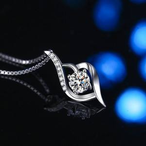 Collier pendentif en argent sterling S925 Super <span class=keywords><strong>Flash</strong></span> Premium Moissanite pour les mariages, les fêtes et les fiançailles - Product Image 5