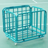 KWO-Panier à roulettes en métal pour terrain de sport en plein air, rangement portable, cage de basket-ball pliable pour football, vente en gros