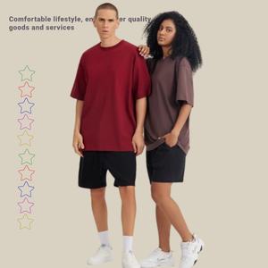 Para 240G Ami Kaji American Cotton Camiseta para hombre Pantalla de seda Sólido Cross-border High Street para Brand Shoulder Wide Edition - Product Image 3