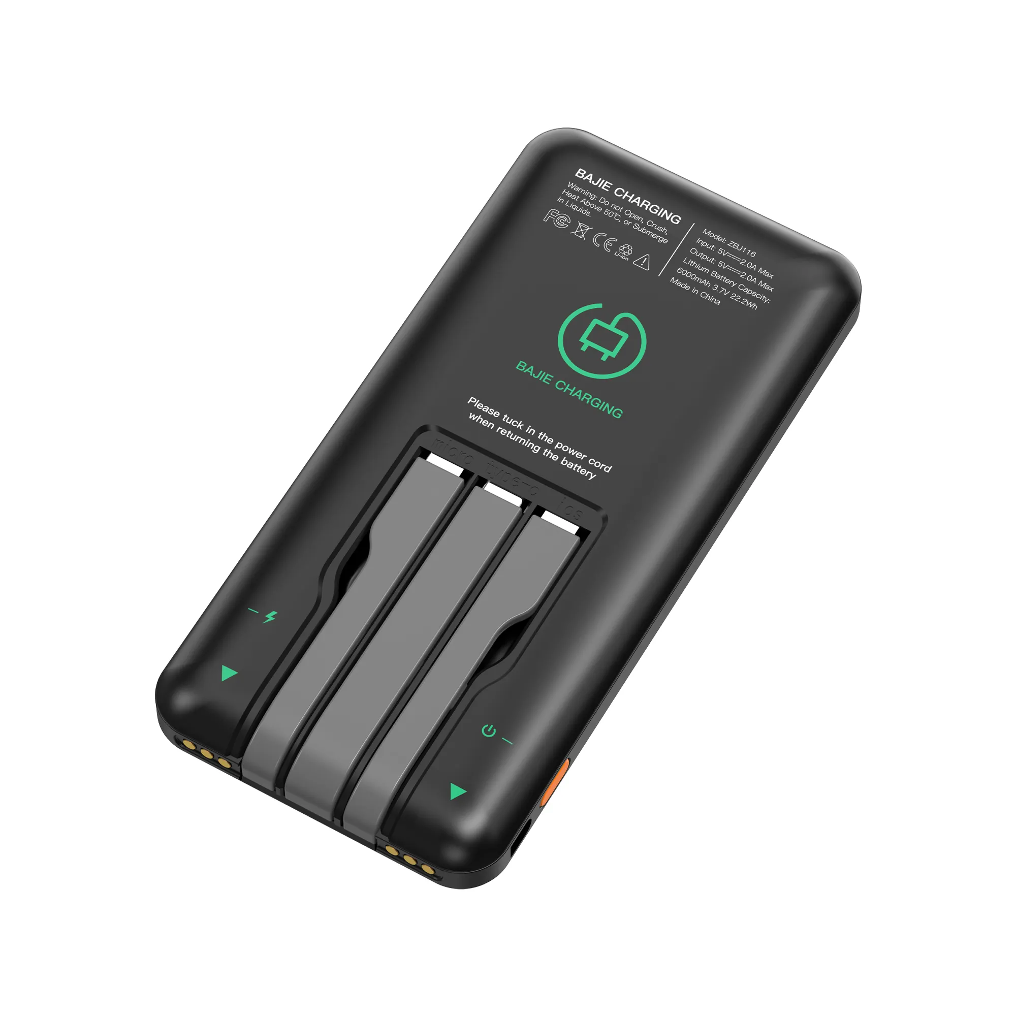 Draadloze Power Bank Batterij Oplader Universele Mobiele Telefoon Power Bank Met Drie Usb 6000Mah