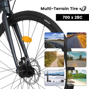 Vélo de route 700x28c, cadre en aluminium léger, 16 vitesses, freins à disque doubles professionnels, accélération rapide, léger - Product Image 4