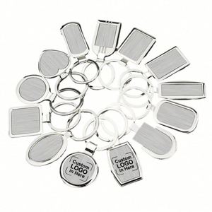 WSY878 <b>Custom</b> Logo Blank Sublimation Car Promotional Stainless Steel Metal Blank Keychain Home Keyring for Promotion Gift - Product Image 1