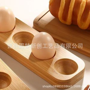 Cross-border wooden egg storage refrigerator tray storage box household <b>kitchen</b> organizer shelf preservation wooden tray - Product Image 4