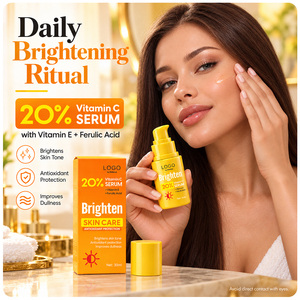 Suero de Ácido Ferúlico con <span class=keywords><strong>Vitamina</strong></span> <span class=keywords><strong>C</strong></span> al 20% para Blanquear la Piel, Antienvejecimiento y Cuidado Facial, con Logotipo Personalizado OEM y Certificación <span class=keywords><strong>CE</strong></span> - Product Image 3