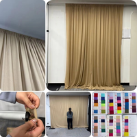 Arche de mariage en demi-cercle en forme d'éventail, structure en fer, draperies en tissu, éclairage blanc chaud, décoration d'événement personnalisée, romantique et élégante