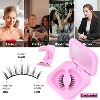 Heart Girl 2025, las Más Nuevas Pestañas Postizas Magnéticas Negras de Alta Gama, Reutilizables, de Aspecto Natural, con 2 Aplicadores Magnéticos, Tira Completa