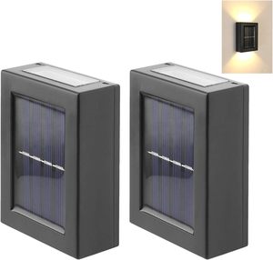 โคมไฟติดผนัง LED พลังงานแสงอาทิตย์แบบใหม่ ดีไซน์ส่องขึ้น/ลง สำหรับสวนและลานบ้าน มาตรฐาน IP55 พร้อมอุณหภูมิสีคู่ - Product Image 3