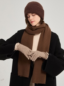 Écharpe, <span class=keywords><strong>bonnet</strong></span> et gants en cachemire 100% haut de gamme pour femmes adultes, ensemble trois pièces, cadeau d'hiver chaud, boîte cadeau, cadeau d'anniversaire - Product Image 2