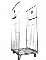 Chariot de transport pliable en gros, cage de transport, conteneur à roulettes pour supermarché, entrepôt