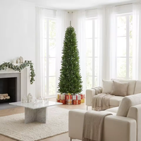 Sapin de Noël artificiel QiYing Victory Xmas-31, 1,8 m (6 pieds), sapin fin pré-éclairé, floqué, de haute qualité, écologique, 250 LED