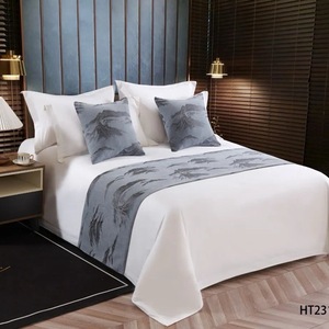 호텔 화이트 3pcs 홈 호텔 섬유 베갯잇 단색 이불 커버 화이트 침대 플래그 침구 세트 도매상 - Product Image 1