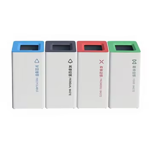 Galvanized Steel Standing Storage Bucket Water Resistant <strong>Sorting</strong> Garbage Litter Bins Recycling <strong>Trash</strong> for Public Commercial Use - Product Image 1