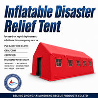 Tente gonflable isolée rouge pour pompiers, portable, imperméable en PVC, abri d'urgence pour secours médical et interventions en cas de catastrophe, tente de commandement