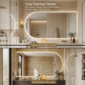 Miroir de salle de bain LED arqué de luxe certifié SAA RCM, miroir intelligent rétroéclairé avec affichage Bluetooth de la musique, de l'heure et de la température pour projets en Australie - Product Image 3