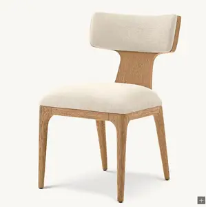 Silla de comedor de metal comedor muebles de madera tela comedor silla lateral