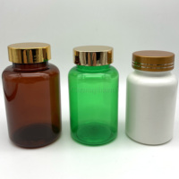 Flacons de capsules pour animaux de compagnie, contenants en plastique, avec couvercle vert, ml