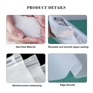 100 Uds. Bolsas Ziplock de plástico transparente reciclables con cremallera resellable bolsa de ropa para ropa interior y ropa