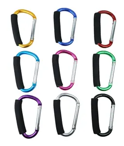 High Quality Custom Snap Hook D Shape Aluminum Carabiner Large Key Chain With Black Foam For Luggage Accessories