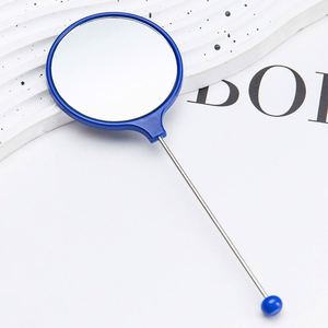 DIY Beaded Fashionable Geometry Pattern Plastic Personalized Handheld <b>Mirror</b> Women-Portable <b>Compact</b> Makeup Handle Perfect - Product Image 3