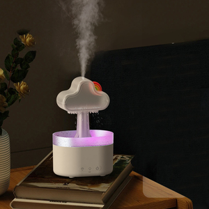 Phong Cách Hiện Đại Di Động Ứng Dụng Điều Khiển Mưa Đám Mây Hương Thơm Nấm Độ Ẩm Giọt Mưa USB Khuếch Tán Siêu Âm 7 Màu - Product Image 1