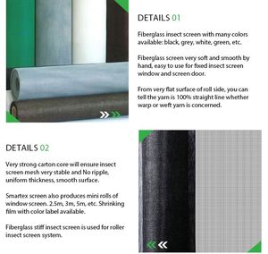 Malla mosquitera personalizada para ventana de fibra de vidrio, malla mosquitera de 120g, malla mosquitera de 18x16 - Product Image 3