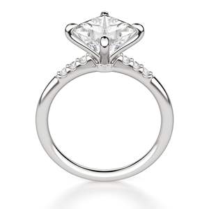 Anillo de compromiso de moissanita con forma de cometa de corte princesa, anillo de aniversario, anillo de regalo de cumpleaños, anillo de novia - Product Image 3