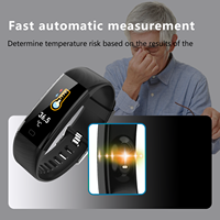 Pulsera Inteligente F07T al por Mayor, con Seguimiento de Temperatura Corporal, Detección de Frecuencia Cardíaca, Pulsera de Precisión para la Detección de Fiebre, Certificación CE/ROHS