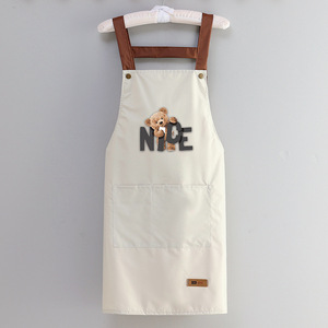 Waterproof Oil Proof Apron Unisex Kitchen Cooking Waistband Solid Color Simple Design Large Suspenders Restaurant Work Uniform - Product Image 2