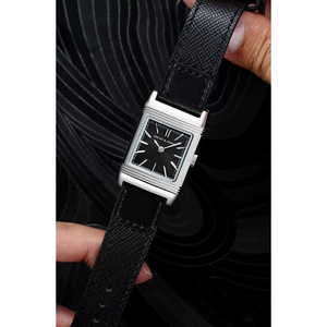2025 Square Reversal Charm Women's Unisex <b>Watch</b> Brown Genuine Leather Strap Sapphire Crystal Pointer Stainless Steel <b>Case</b> 50M - Product Image 4